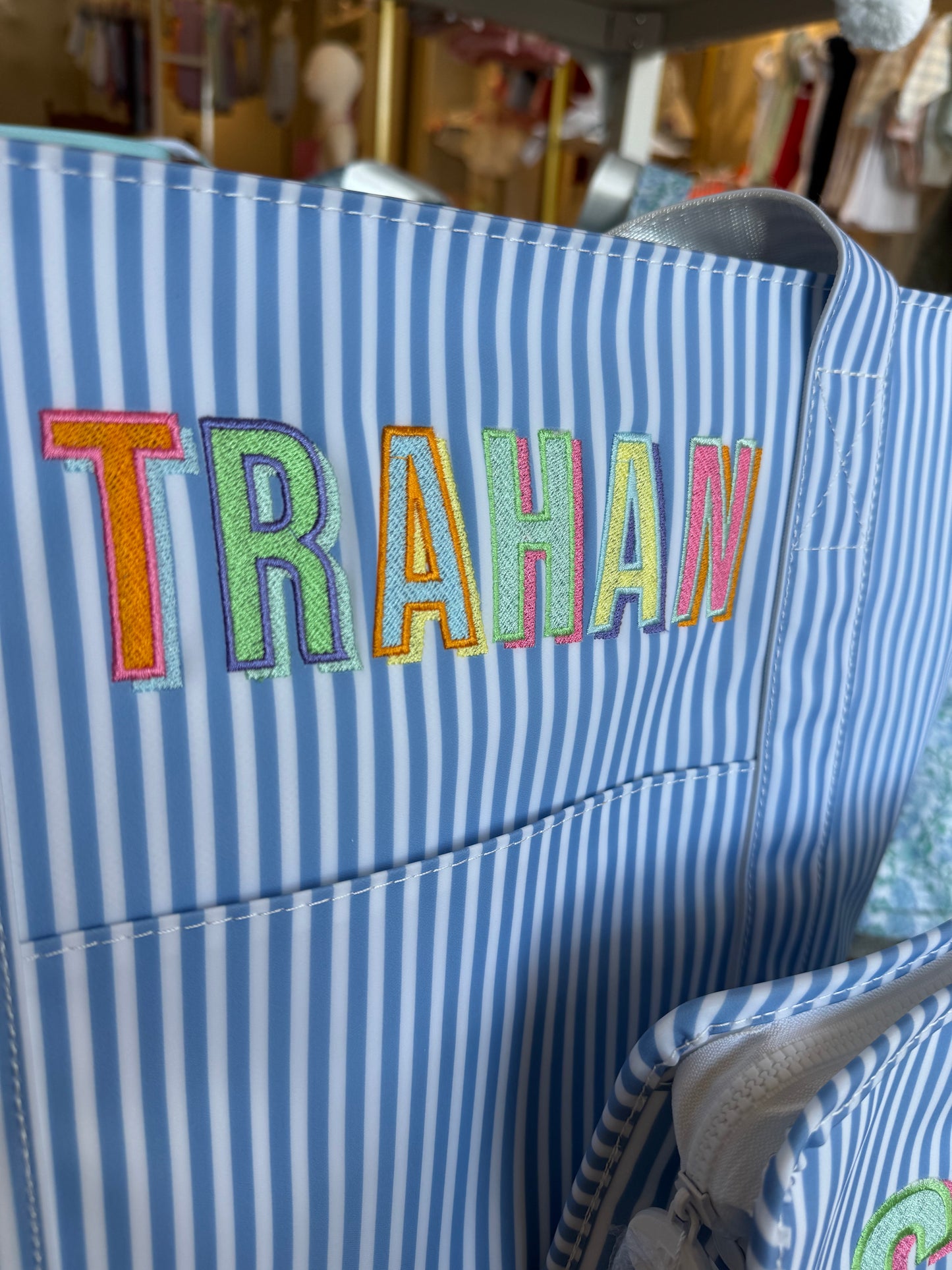 JUMBO TOTE - X-Large Tote PIMLICO STRIPE CHAMBRAY