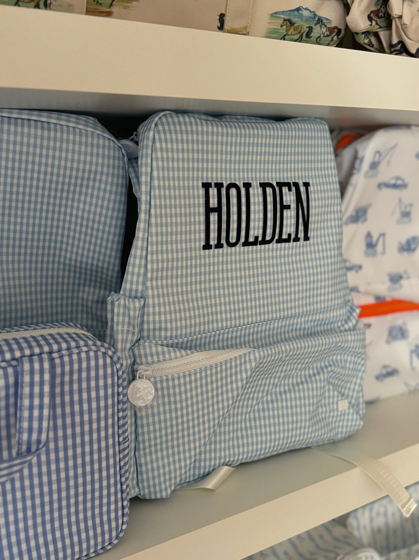 BACKPACKER - MIST GINGHAM Backpack by TRVL Designs