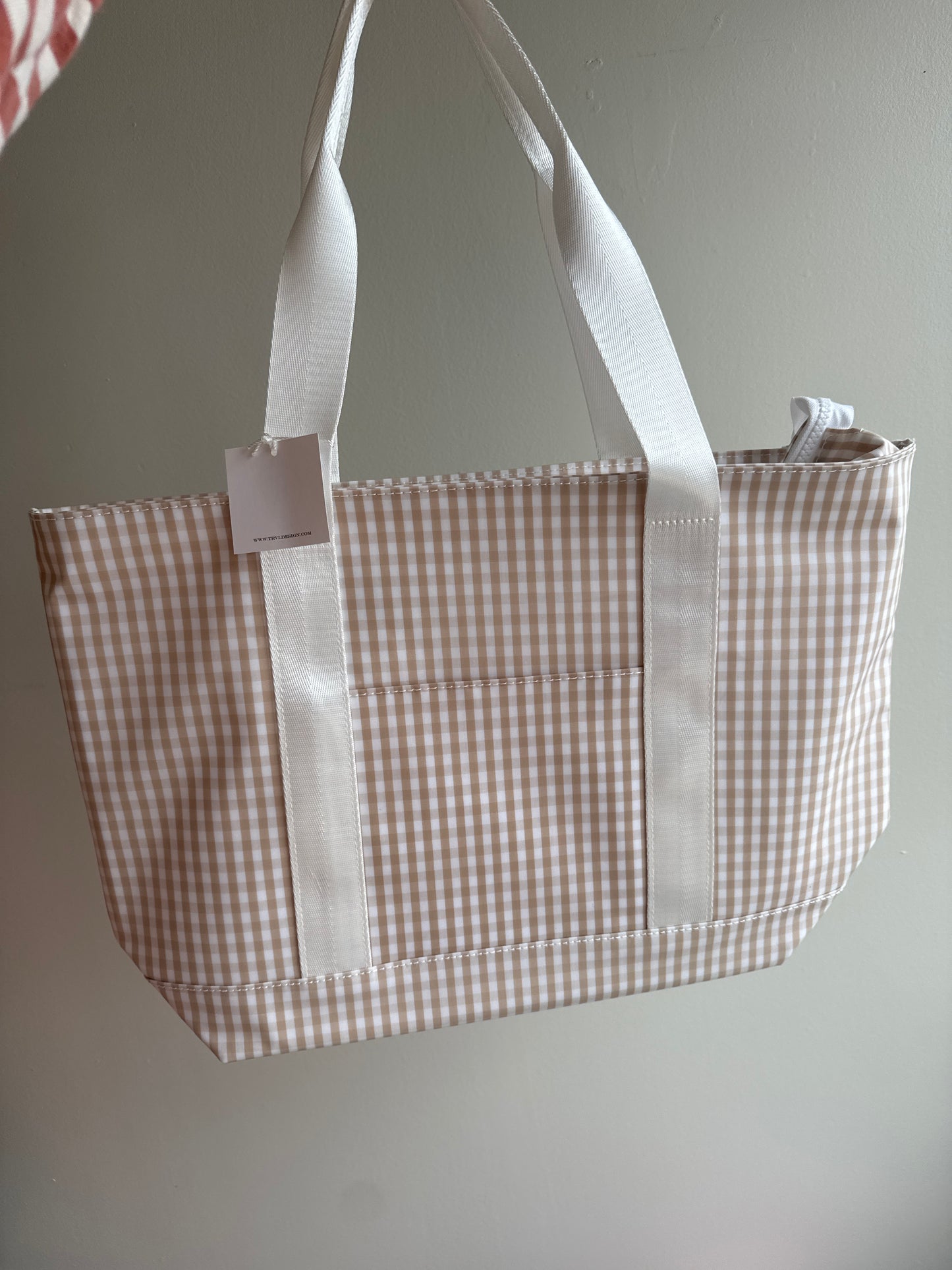 TRVL Tote Gingham Khaki