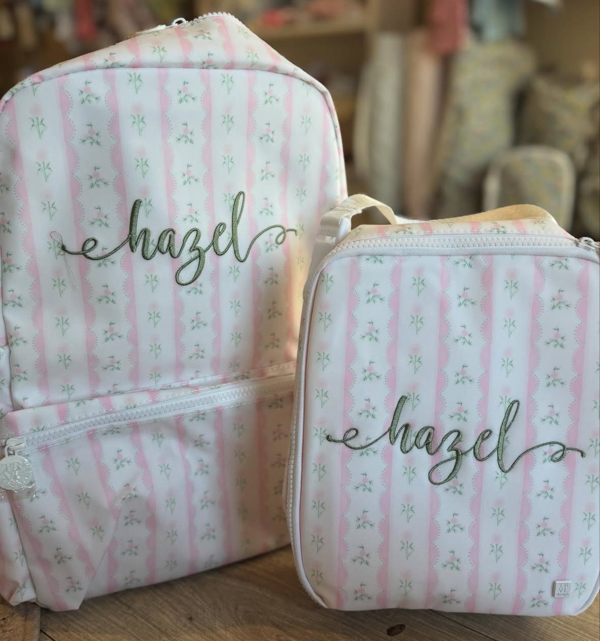 LUNCH BOX Insulated Lunch Bag - RIBBON FLORAL PINK By TRVL Designs