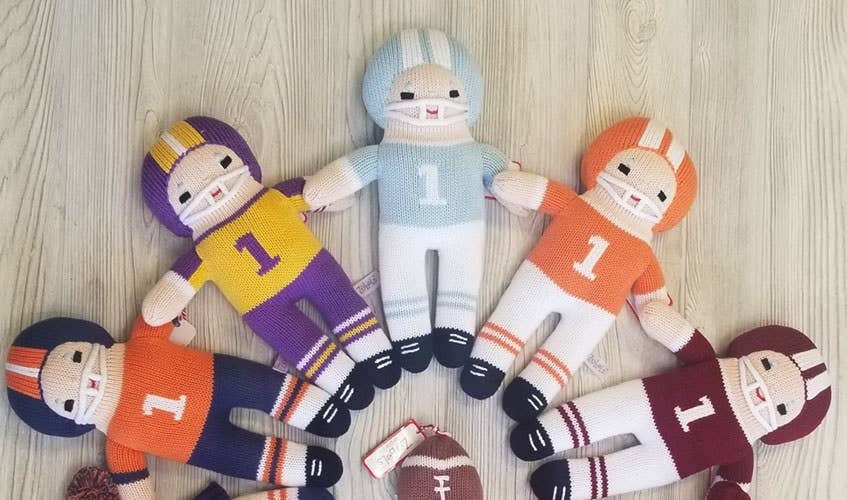 Football Player Knit Doll