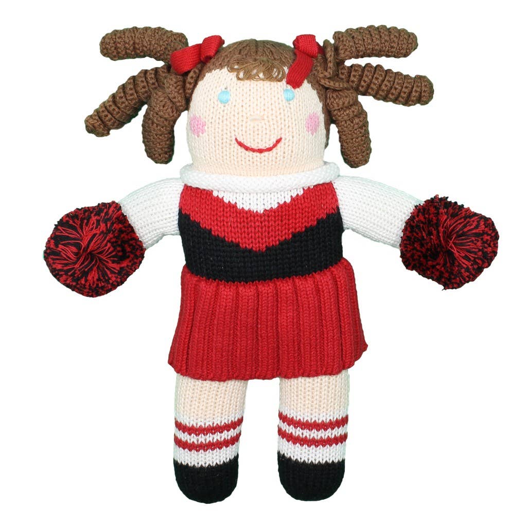 Cheerleader Knit Dolls: Light Blue/White / 7" Rattle