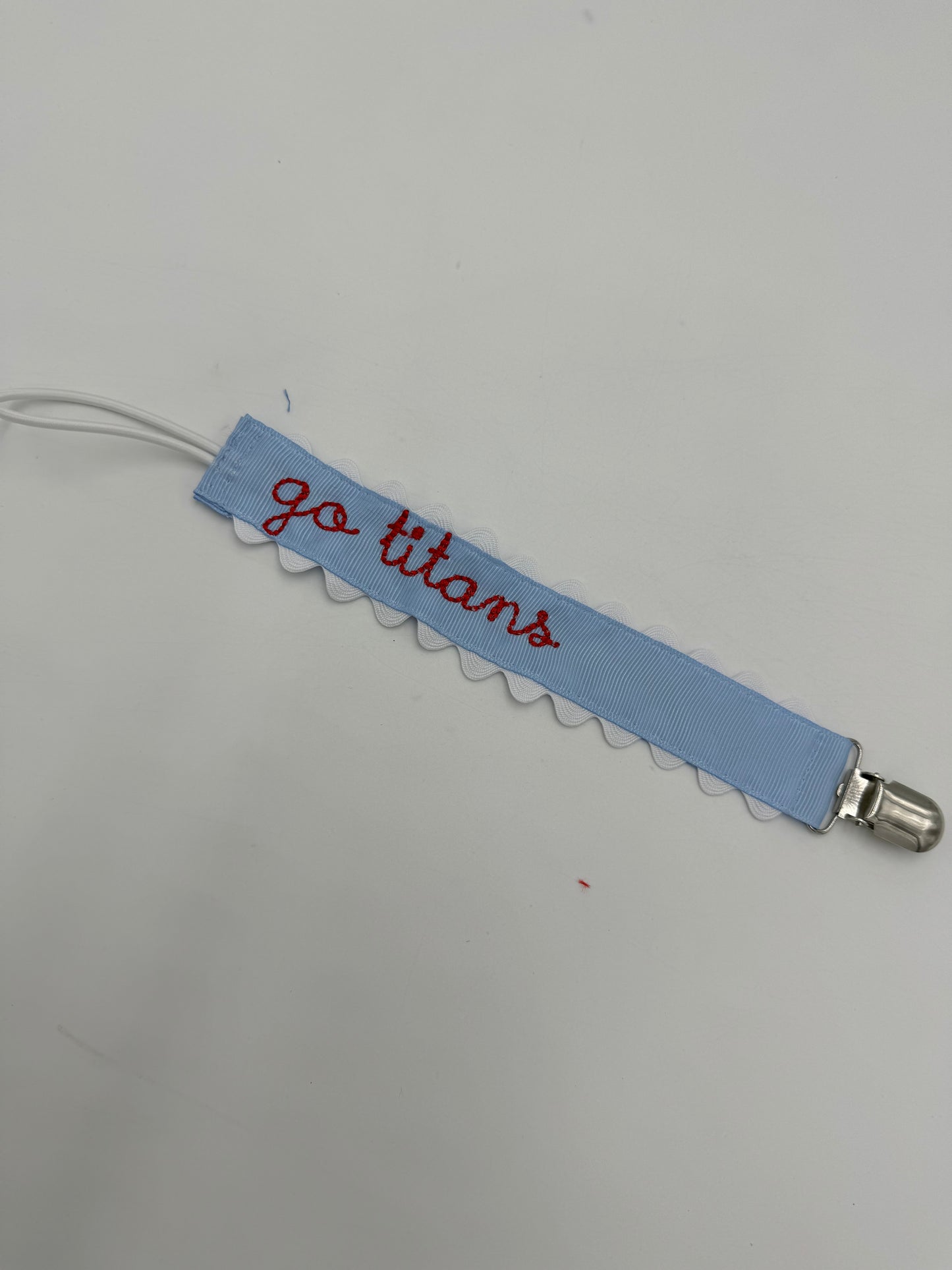 Embroidered Pacifier Clip