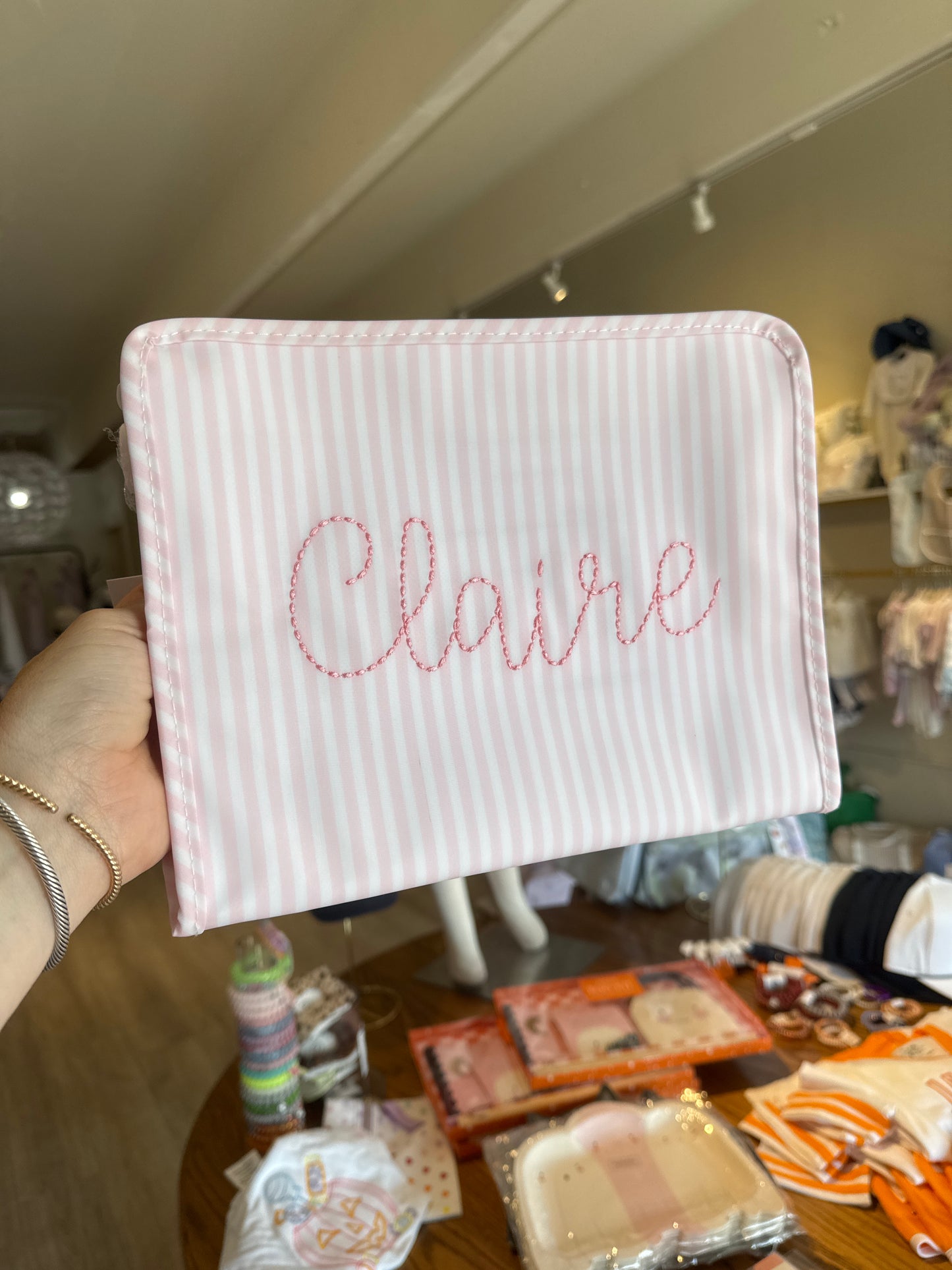Large Roadie - Pimlico Pink Stripe
