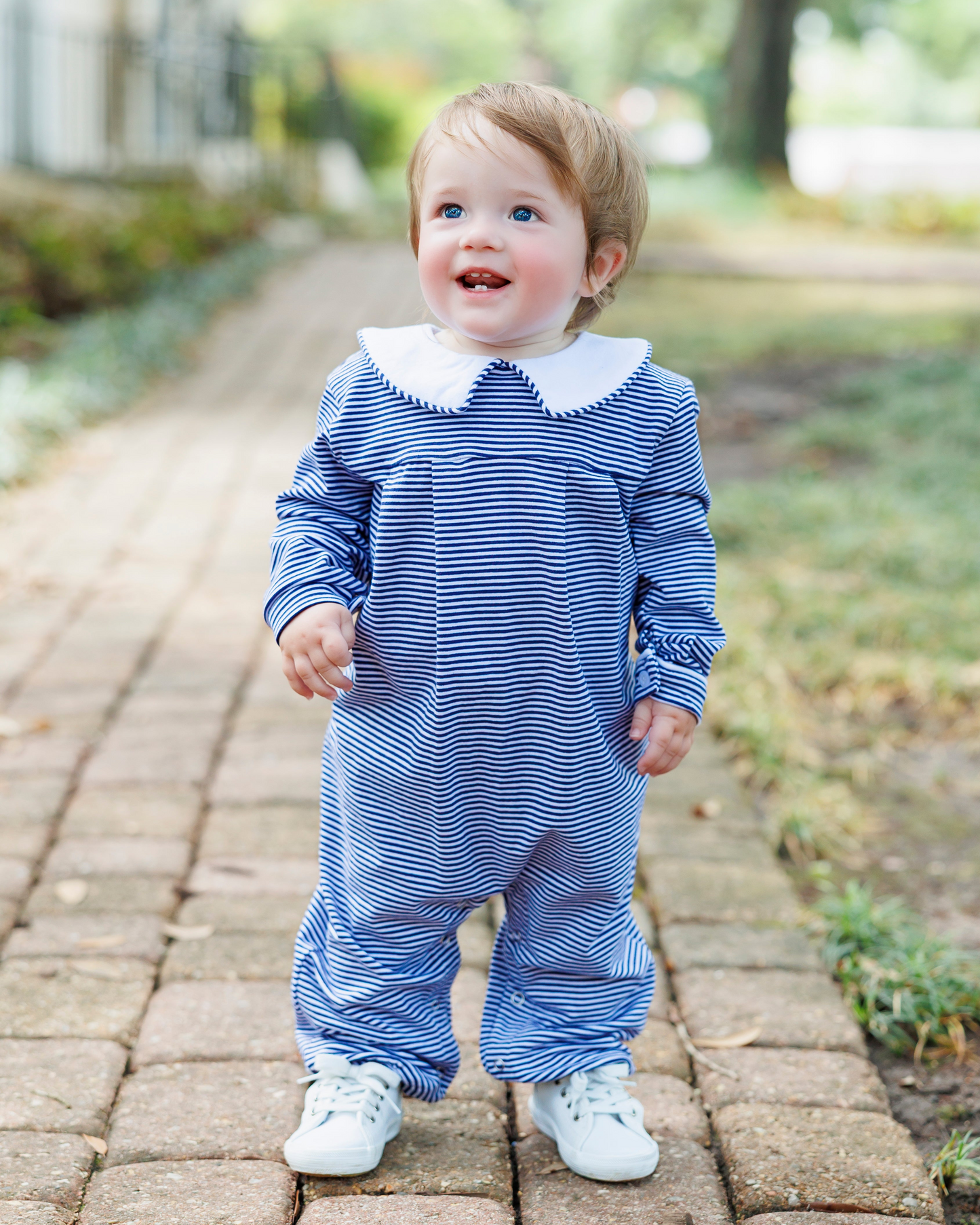 Henry Romper- Navy Stripe (Fall Preorder ETA September)