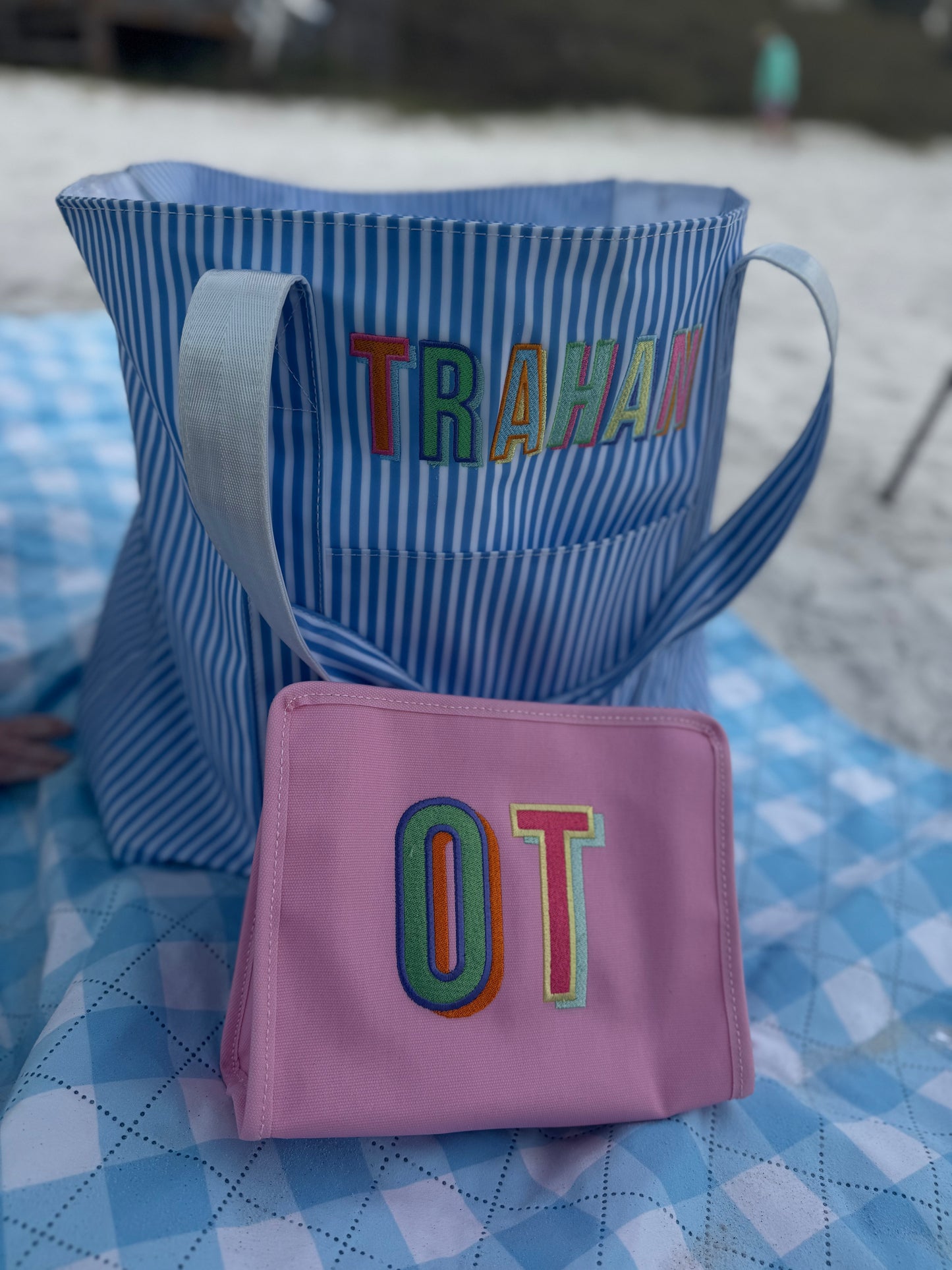 JUMBO TOTE - X-Large Tote PIMLICO STRIPE CHAMBRAY