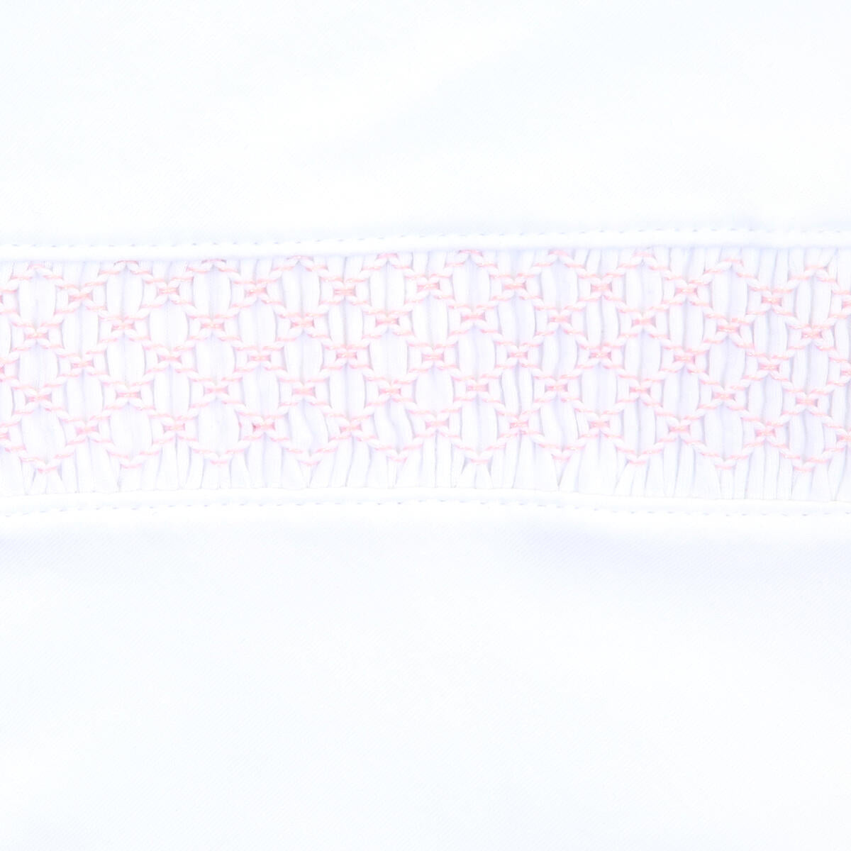 Magnolia Baby Pink Trim Smocked Footie