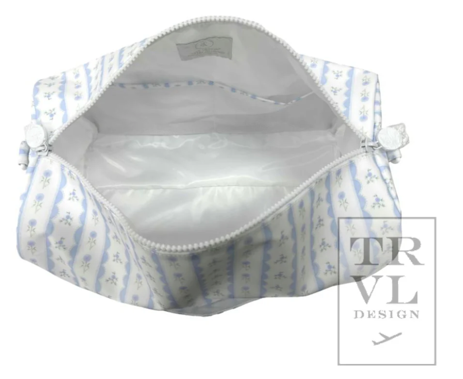 WEEKENDER Duffel Bag - Ribbon Floral Blue by TRVL Design