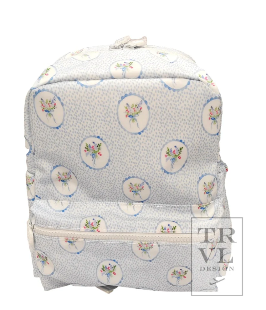 MINI BACKER - FLORAL MEDALLION BLUE Mini Backpack by TRVL Designs