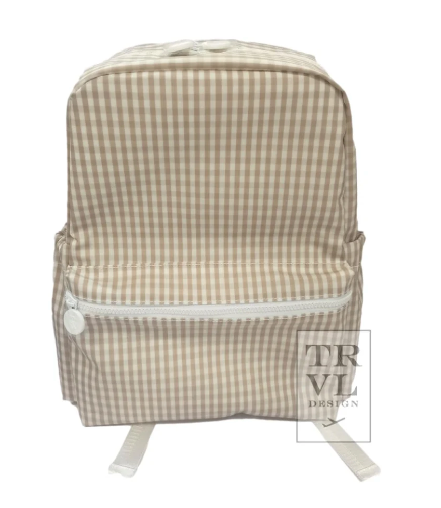 BACKPACKER - GINGHAM KHAKI Backpack by TRVL Designs
