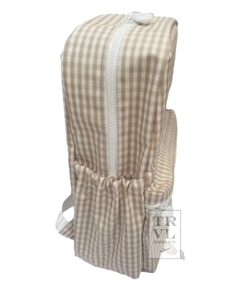 BACKPACKER - GINGHAM KHAKI Backpack by TRVL Designs