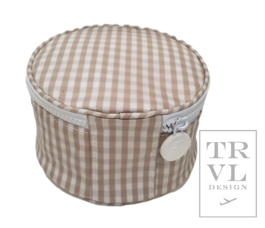 ROUNDUP JEWEL CASE - GINGHAM KHAKI by TRVL Designs