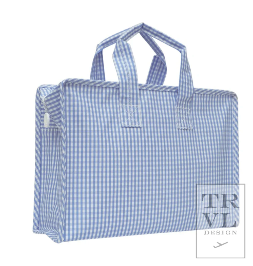 OVERNIGHT TOTE - GINGHAM SKY by TRVL Designs