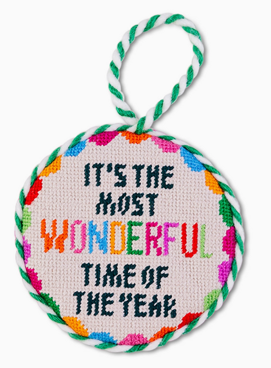 Needlepoint Ornament - Wonderful Time