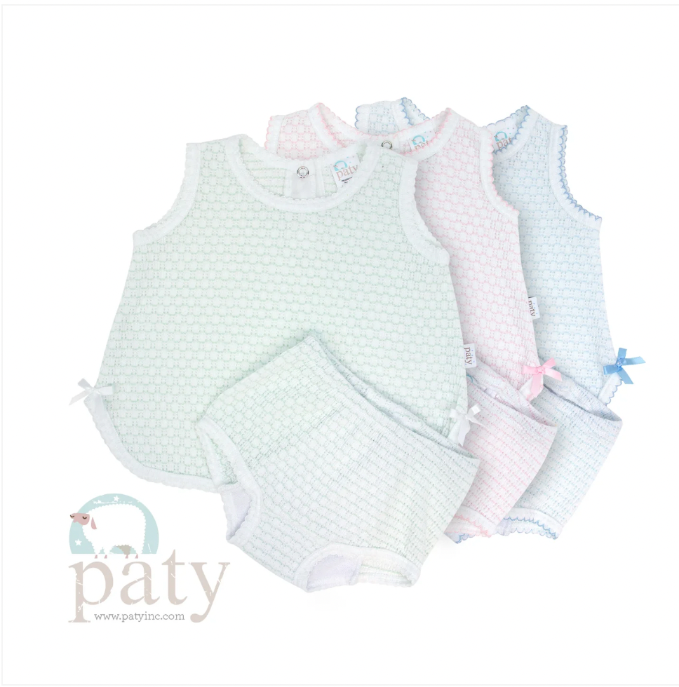 Paty Sleeveless Top w/ Diaper Cover & Bows