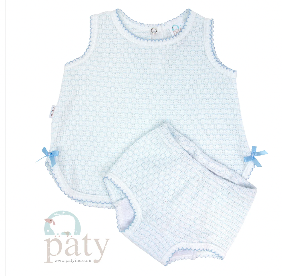 Paty Sleeveless Top w/ Diaper Cover & Bows