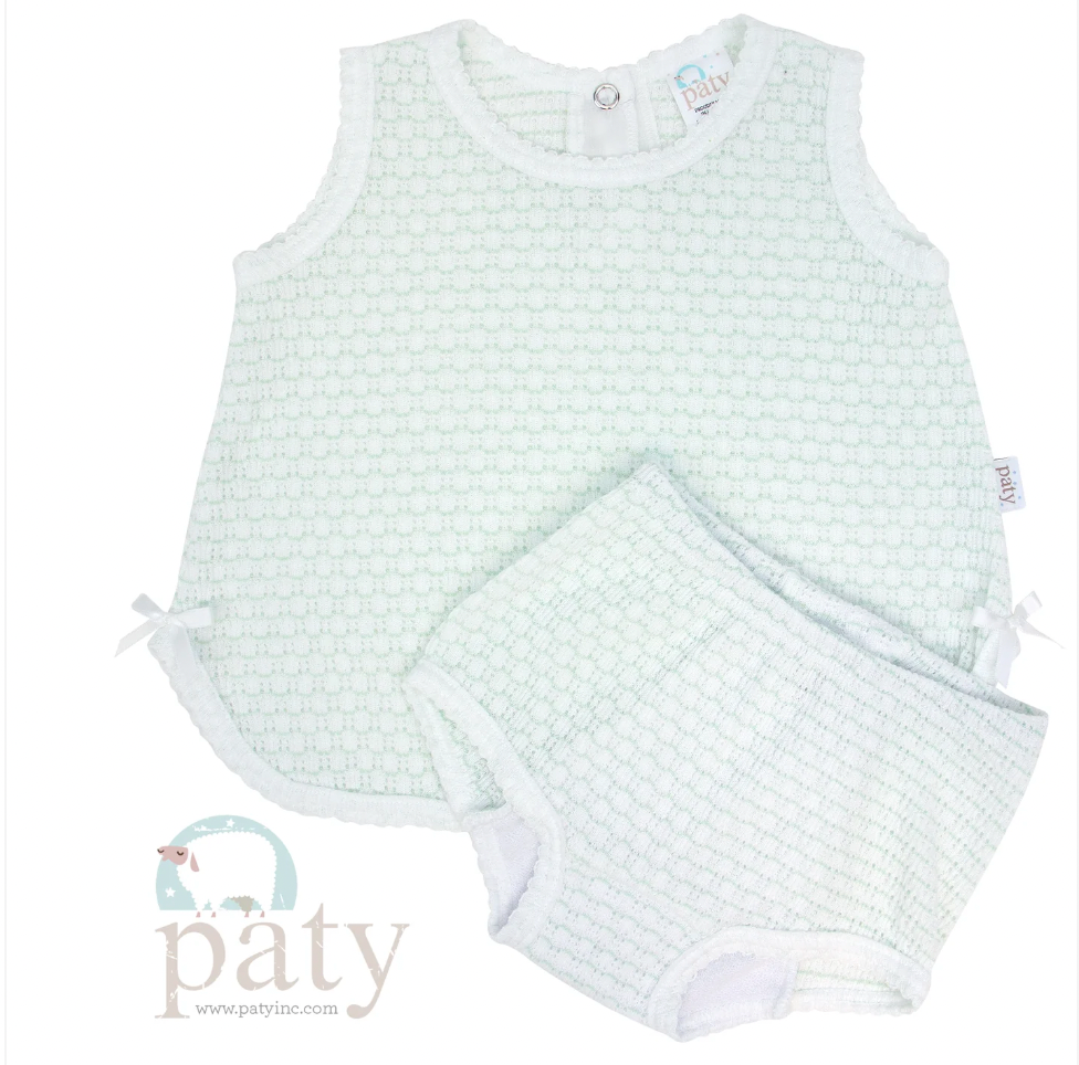 Paty Sleeveless Top w/ Diaper Cover & Bows