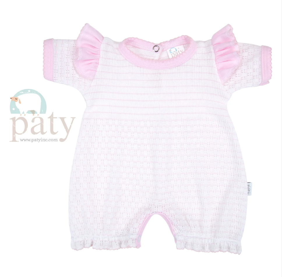Paty Pinstripe Angel Sleeve Bubble, Pima Trim