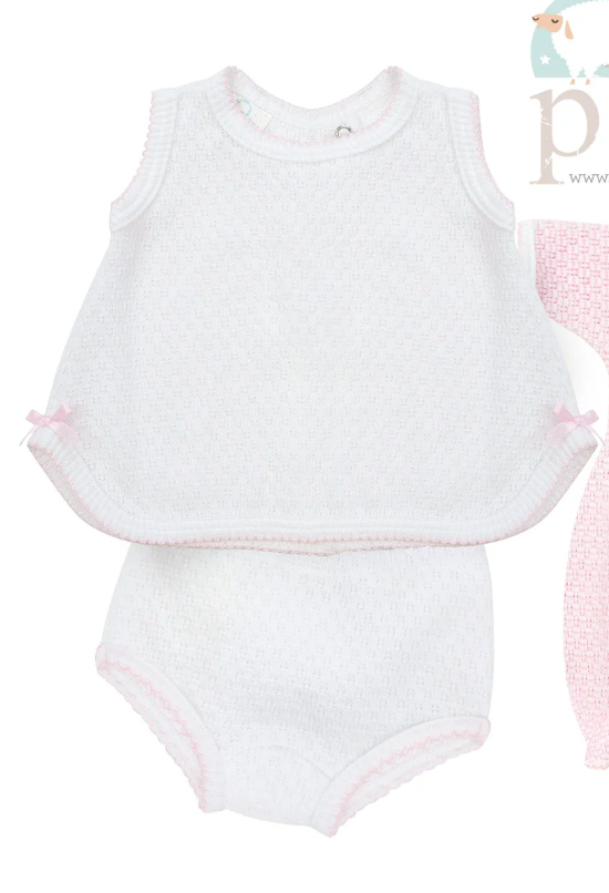 Paty Sleeveless Top w/ Diaper Cover & Bows