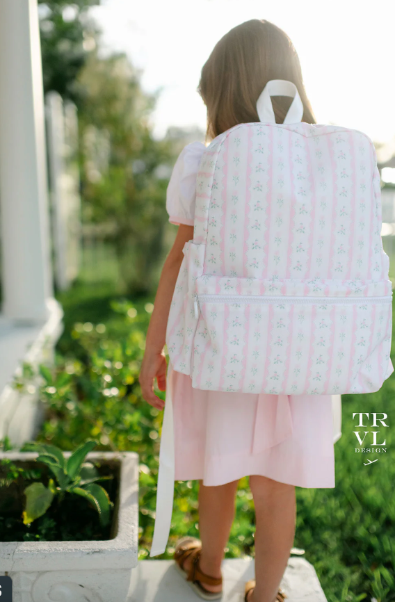 BACKPACKER - Ribbon Floral Pink Backpack by TRVL Designs