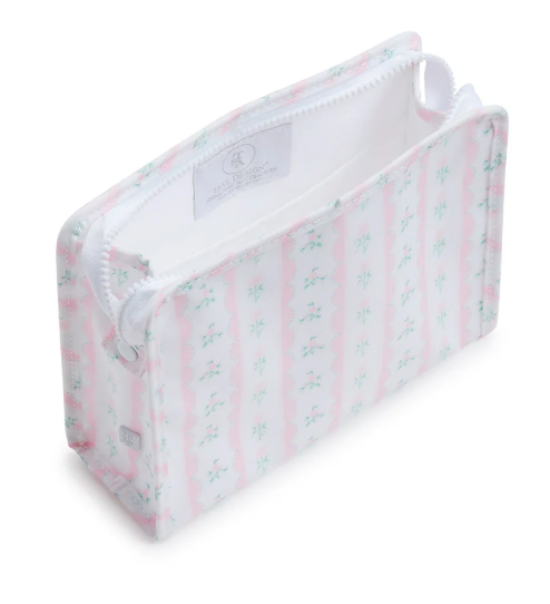 Medium Roadie Zip Pouch - RIBBON FLORAL PINK by TRVL Designs