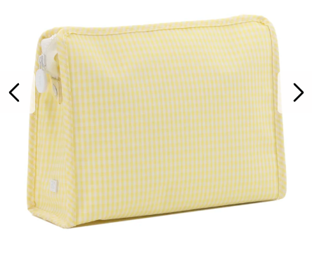 Medium Roadie Zip Pouch - GINGHAM BUTTERCUP by TRVL Designs