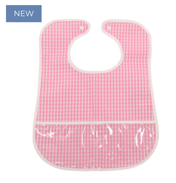 CLEAN UP BIB - GINGHAM PINK