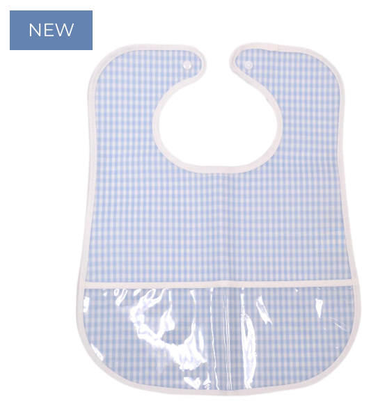 CLEAN UP BIB - GINGHAM MIST