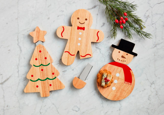 Christmas Magnetic Cheese Board Set