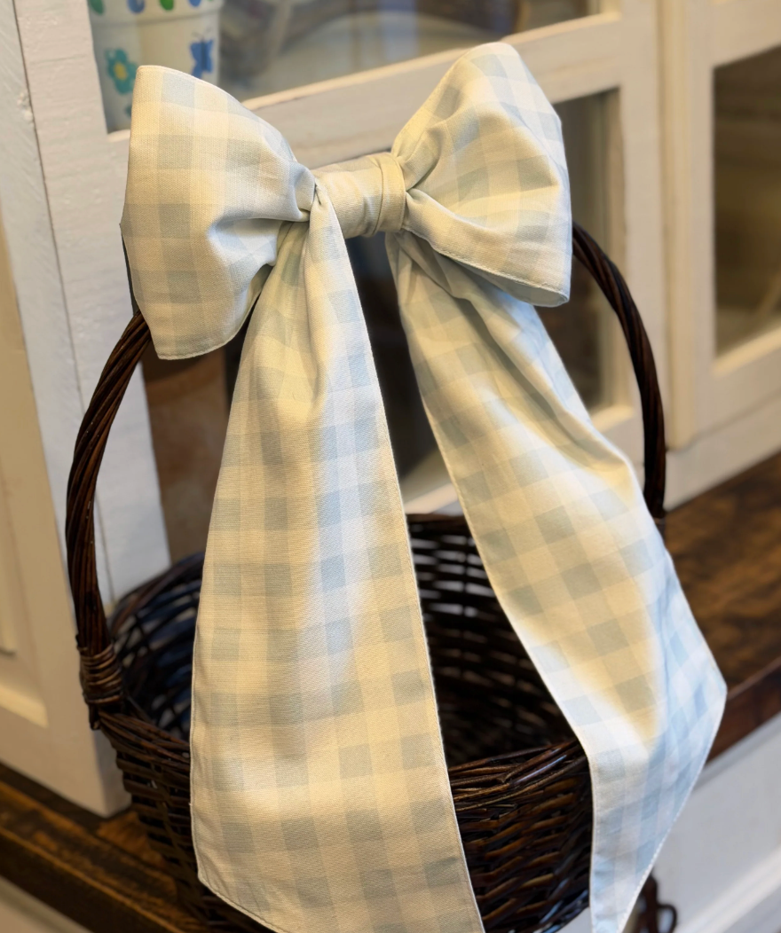 Easter Gingham Basket Bow with Velcro