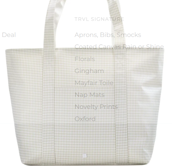 JUMBO TOTE - XL Gingham Pearl Grey by TRVL Designs