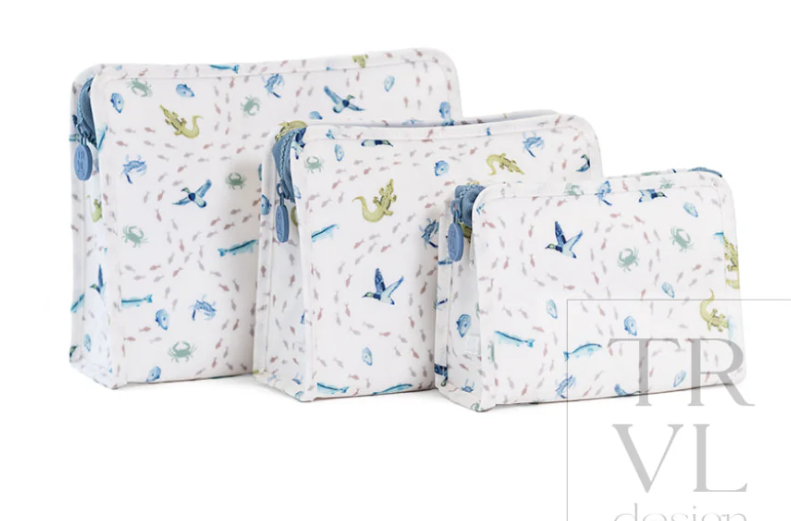 ROADIE LARGE ZIP POUCH - COASTAL TIDES