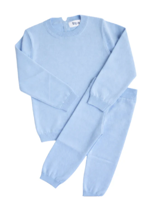 organic cotton blue knit set (eta October)