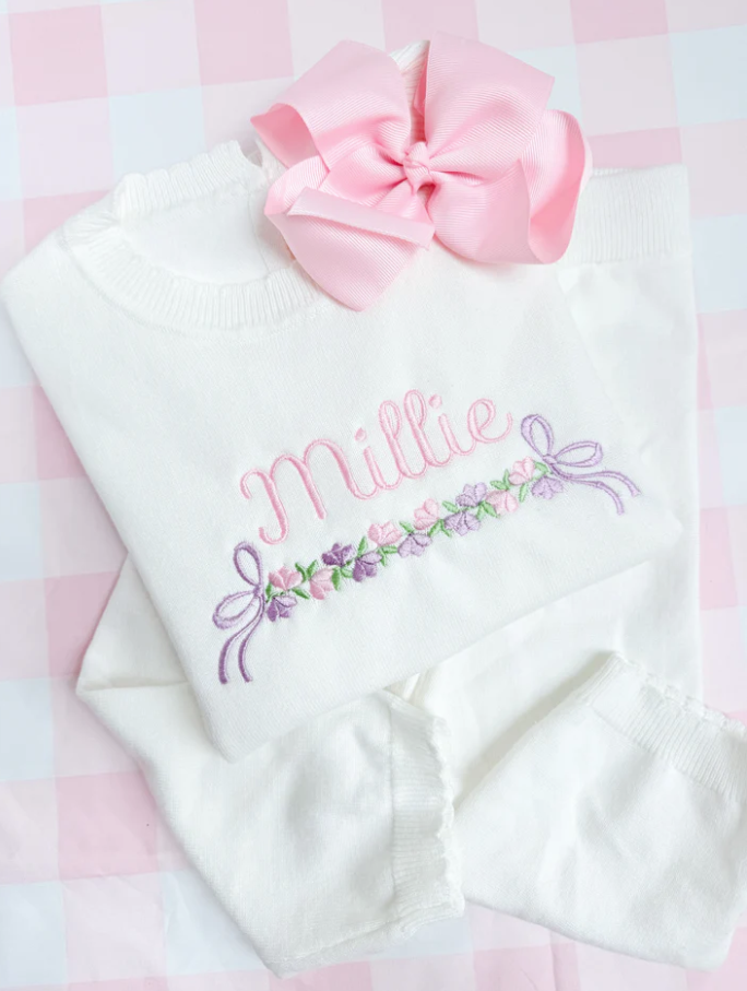 Girls knit organic cotton set - multiple colors available (eta October)