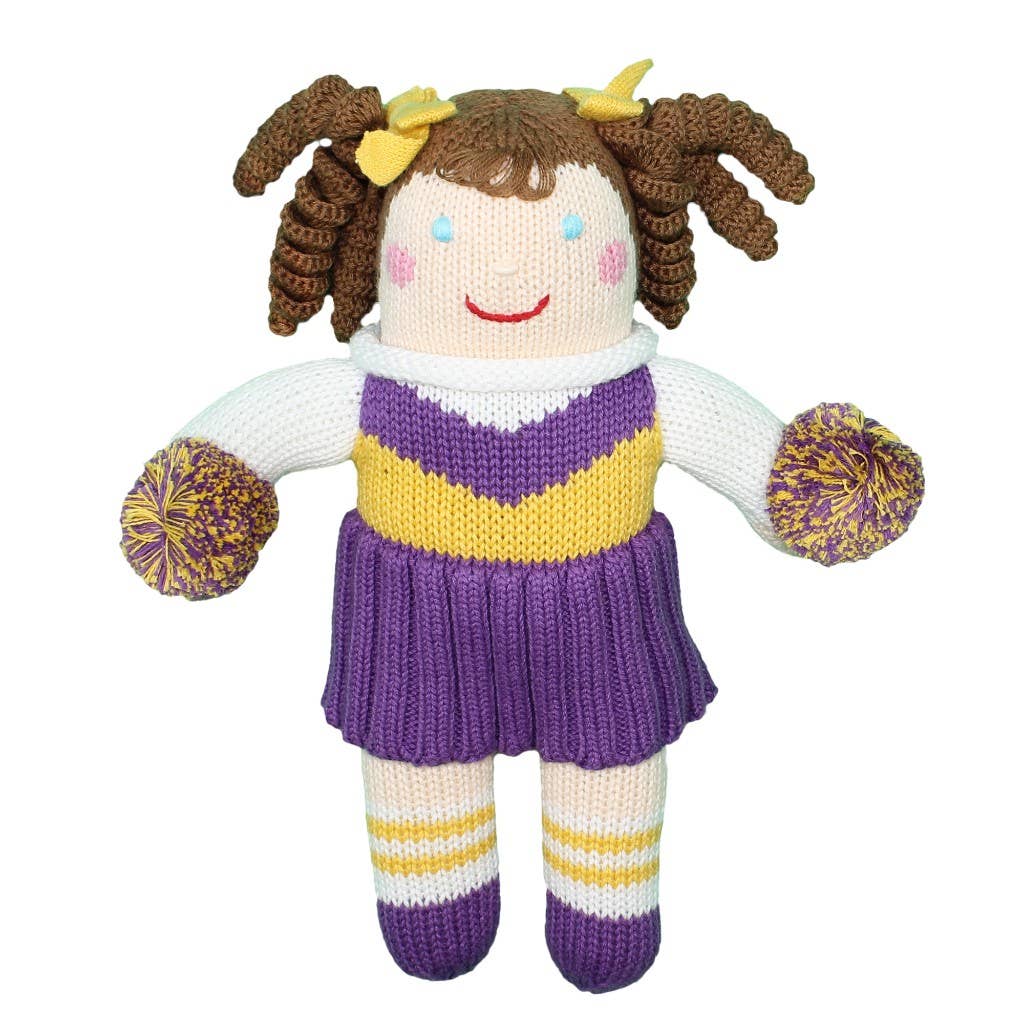Cheerleader Knit Dolls: Light Blue/White / 7" Rattle