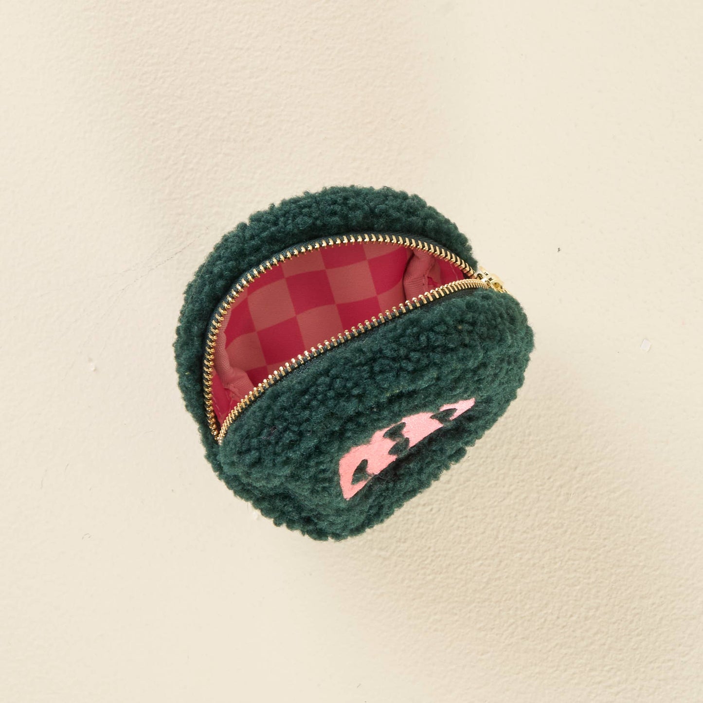 Teddy Pouch-Circle Pickleball Ball Pink