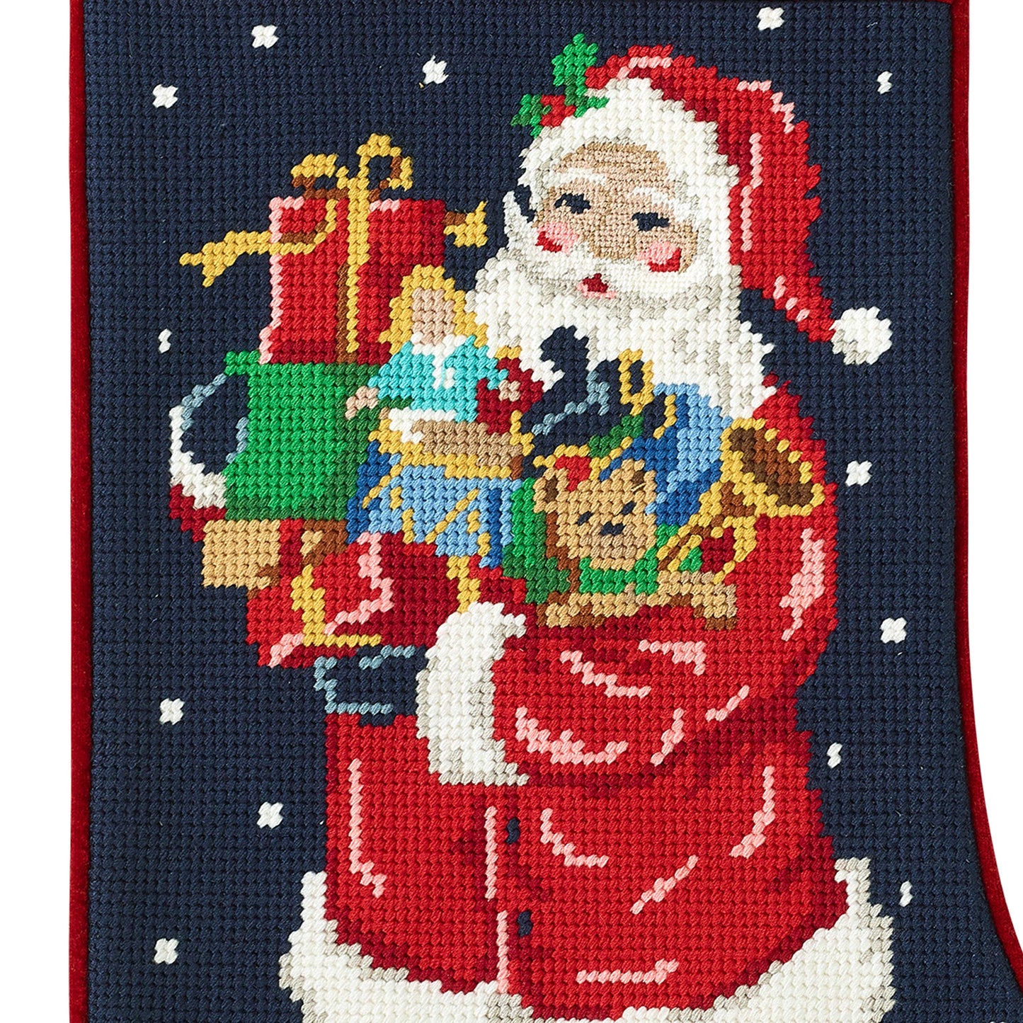 Santa w/Toys Embroidered Stocking