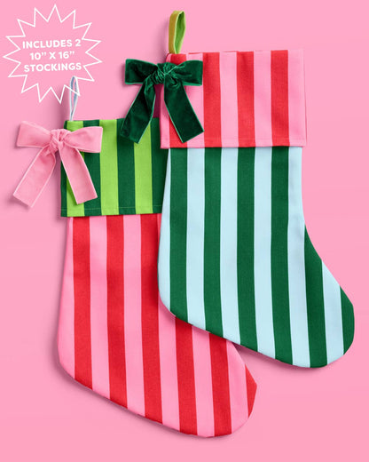 Striped Stocking - Xmas Christmas Holiday Tree