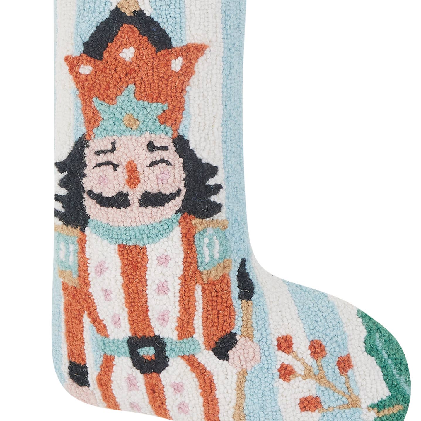 Holly Stripe Nutcracker Stocking