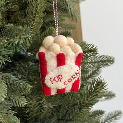 Popcorn Felt Wool Christmas Ornament