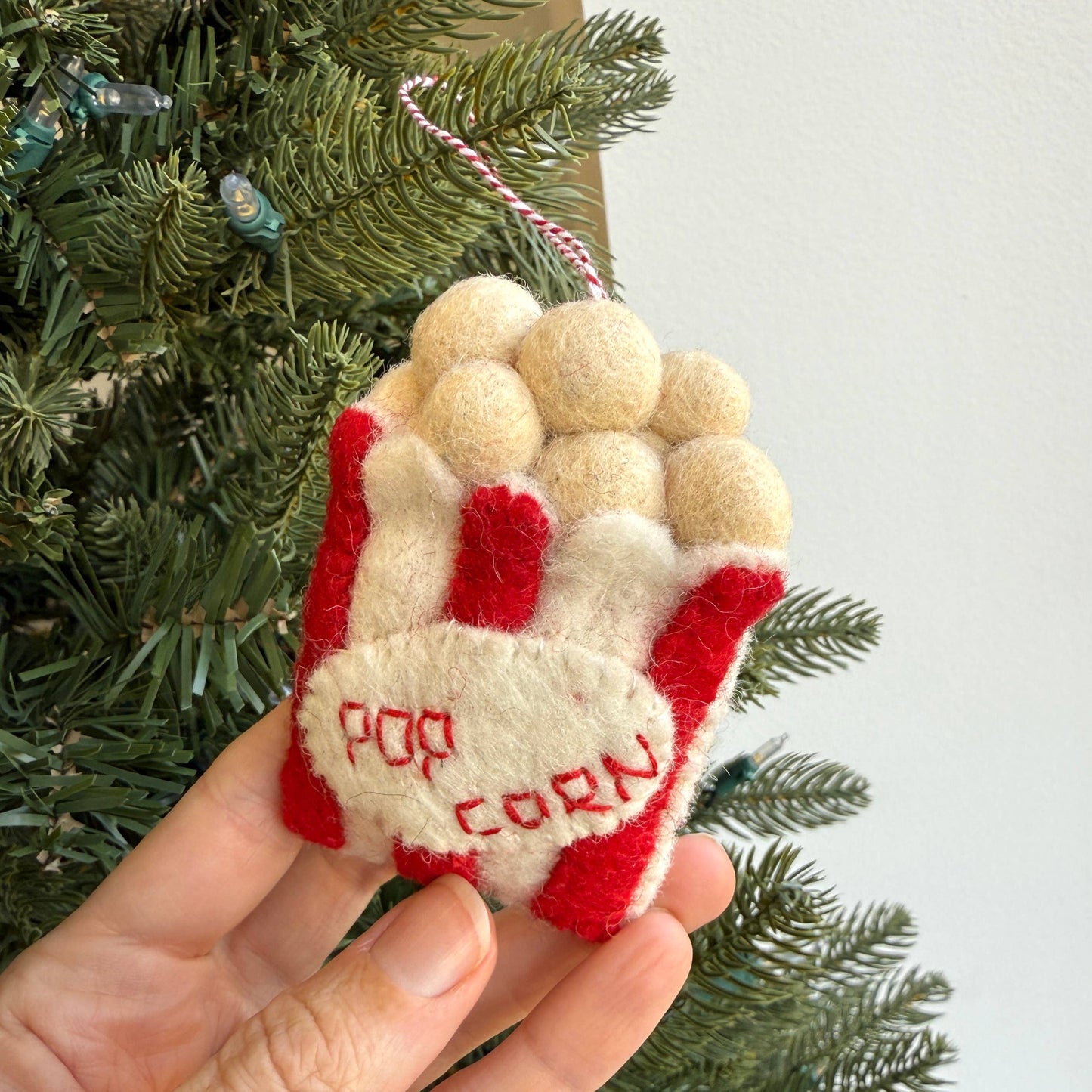 Popcorn Felt Wool Christmas Ornament