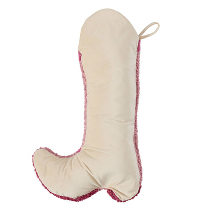 Pink Cowboy Boot Hook Stocking