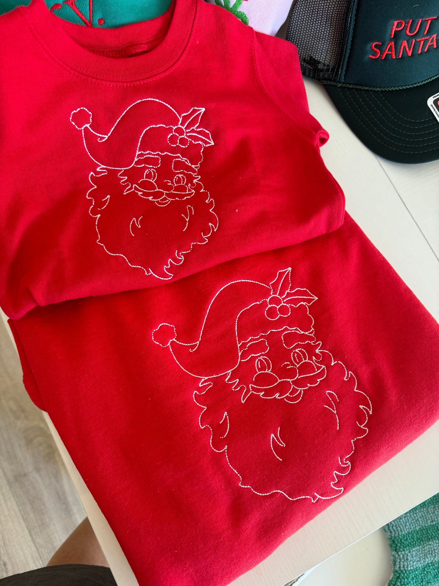 Toddler/Youth Vintage Santa face Christmas Crewneck