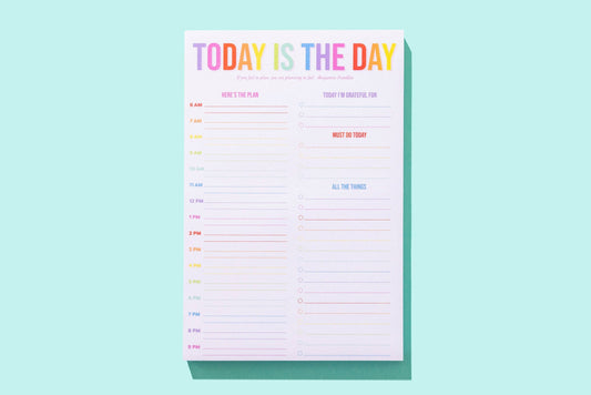 Daily Planner Notepad - "Today is the Day" - 100 Sheets