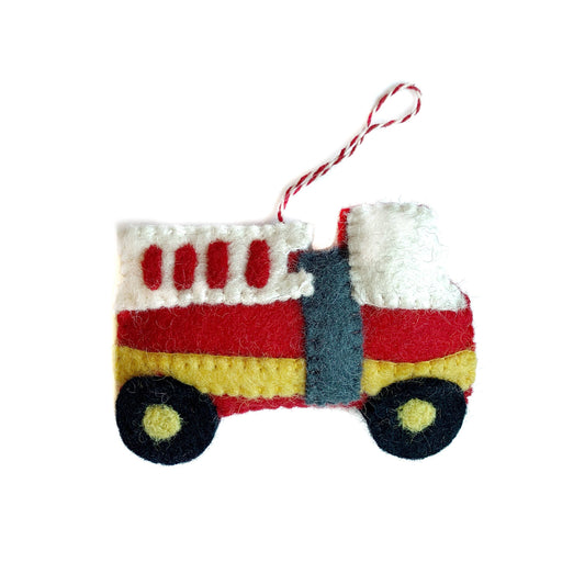 Firetruck Felt Wool Christmas Ornament