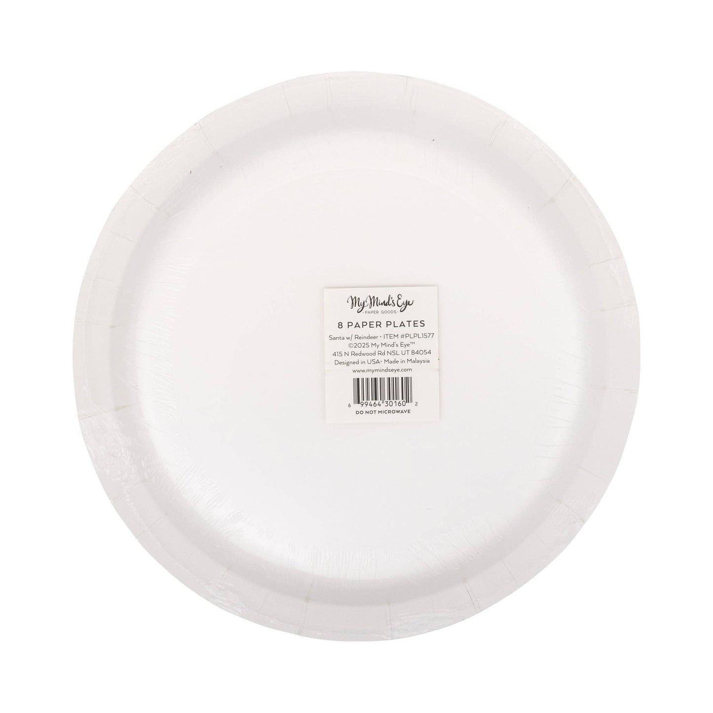 Santa with Reindeer Paper Plate