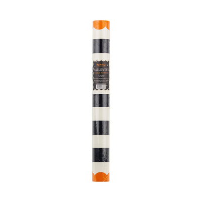 Orange and Black Striped Paper Table Runner