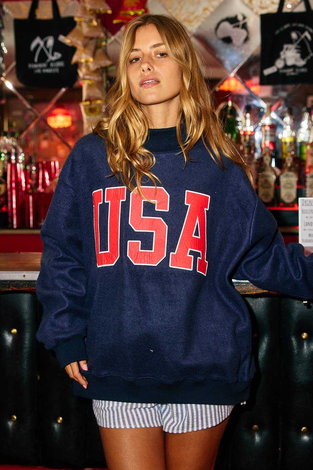 IT25USA & FLAG Reversible Mock Neck Sweatshirt