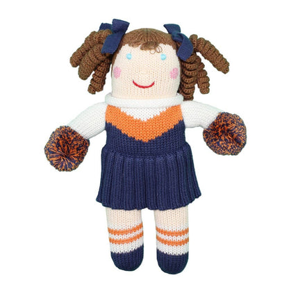 Cheerleader Knit Dolls: Light Blue/White / 7" Rattle