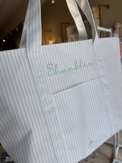 JUMBO TOTE - X-Large Tote PIMLICO STRIPE BLUE (backorder 8/1)
